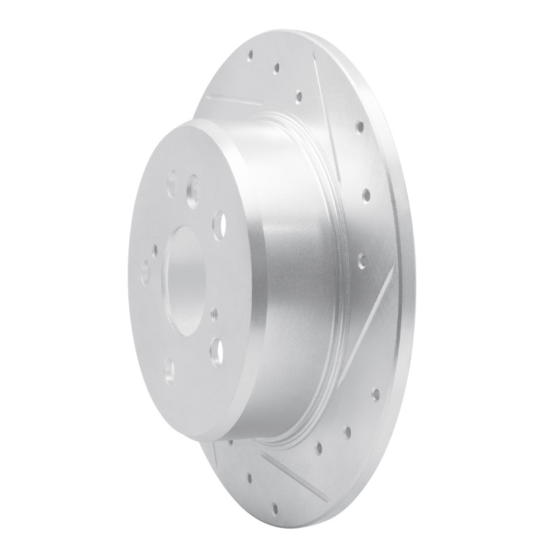 Lexus RX300 Brake Rotor (1) - Rear Right - R1 Concepts - Drilled & Slotted - Silver - `99-`03